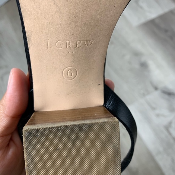 J . Crew Wooden Platform Black Leather Sandals 6 - Picture 8 of 8